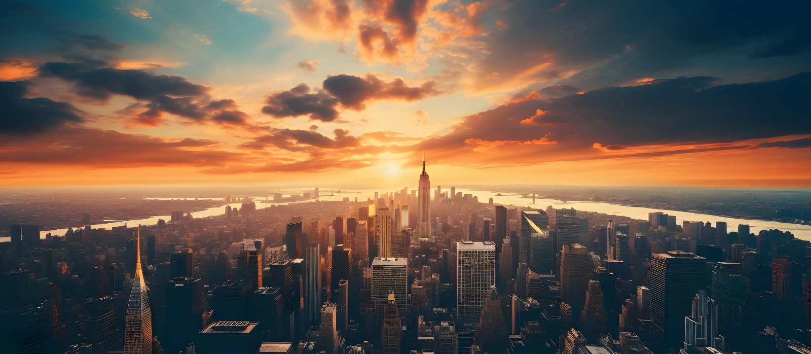 bird's eye view of NY cityscape
